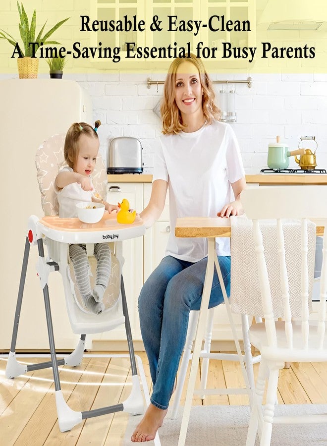 Klmnop 3 Pack Waterproof Splat Mat for High Chair, 50''x50'' Washable Baby Mealtime Splat Mat - Reusable Plastic Under Highchair Floor Protector for Play & Art(Clear) - Image 5